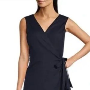 j.McLaughlin Cerise Linen Wrap Dress in Blue
